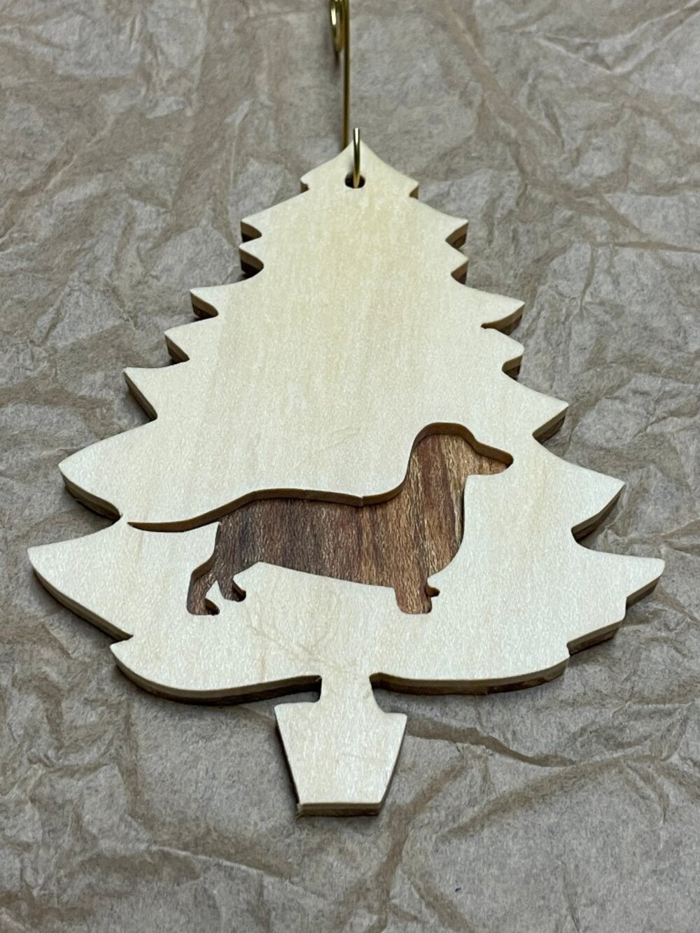 Dog Mom Dachshund Dog Silhouette Ornament HANDMADE WOODWORKING